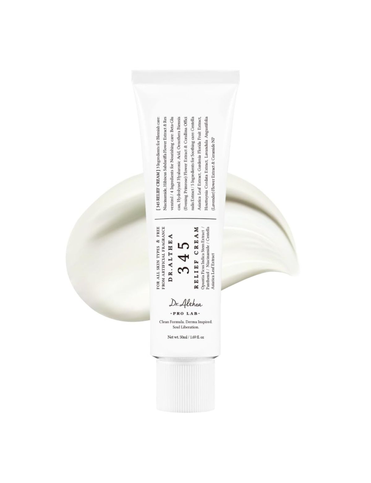 Dr.Althea 345 Relief Cream, Daily Face Moisturizer, Blemish Relief Care, Soothing Recovery & Moisture, Korean Vegan Skin Care for All Skin Types, 50ml (Pack of 1)