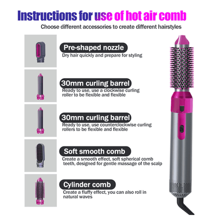 Hot Air Brush 5 in 1 Hot Air Brush Hair Dryer